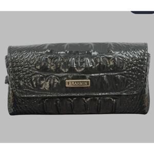 BRAHMIN Sunglasses Eyeglasses CASE Black Croc Emboss Leather